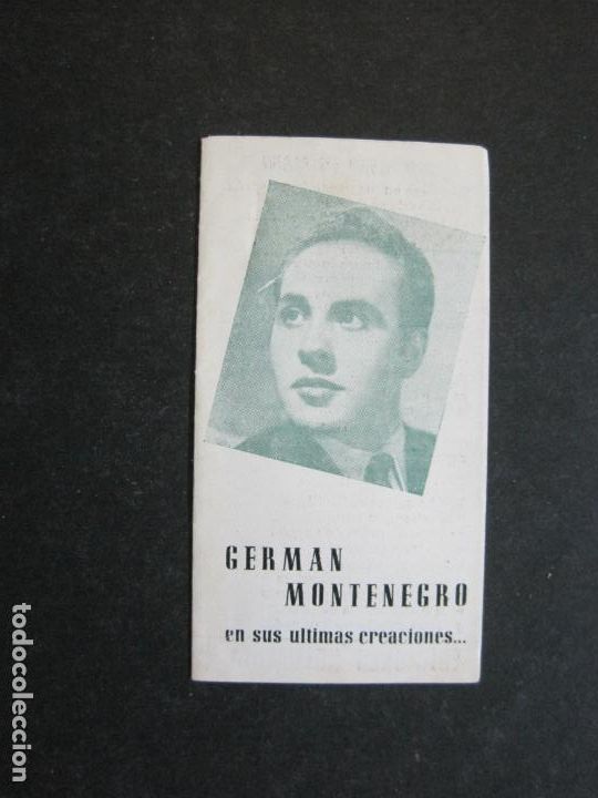 Cat&aacute;logos de M&uacute;sica: GERMAN MONTENEGRO-CANCIONES DEL MUNDO-DISCOS ODEON-CROMO PUBLICIDAD-(V-20.734)