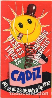 Cat&aacute;logos de M&uacute;sica: FIESTAS TIPICAS GADITANAS. A&Ntilde;O 1972. DEL 18 AL 28 DE FEBRERO. PROGRAMA OFICIAL A-C-2044,2