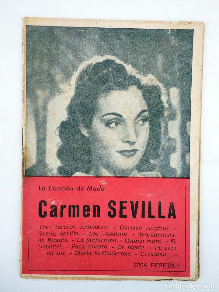 Cat&aacute;logos de M&uacute;sica: CANCIONERO LA CANCI&Oacute;N DE MODA. CARMEN SEVILLA (Carmen Sevilla) Patri&oacute;ticas, 1950. OFRT