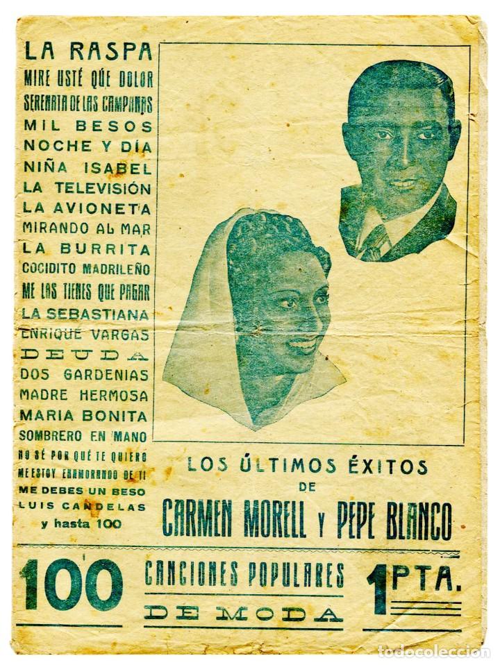 Cat&aacute;logos de M&uacute;sica: CARMEN MORELL Y PEPE BLANCO. CANCIONERO.