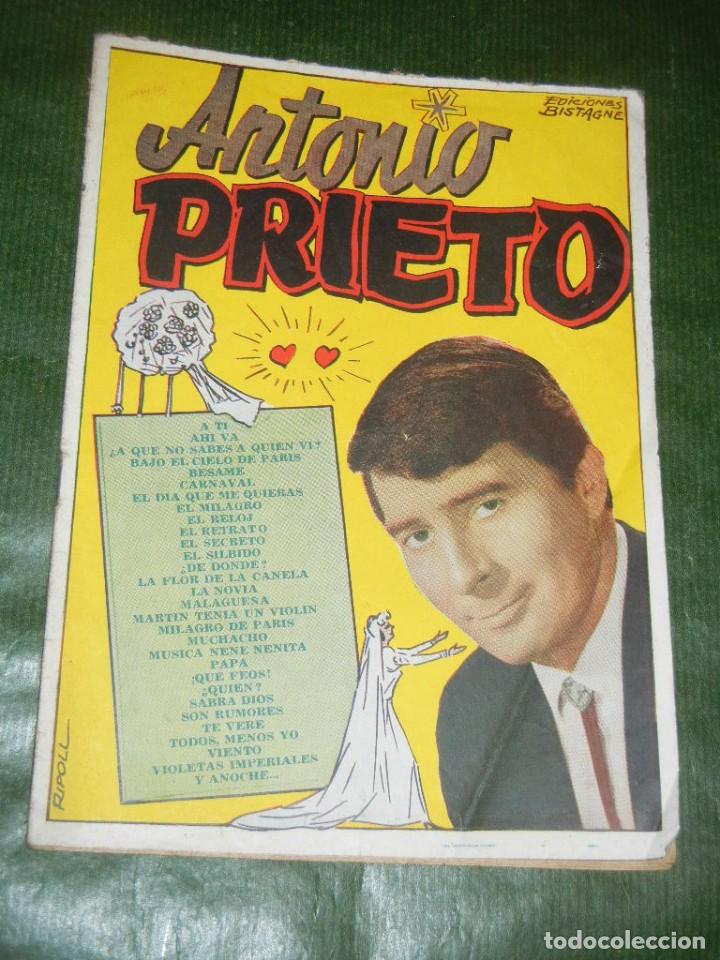 Cat&aacute;logos de M&uacute;sica: CANCIONERO 25. ANTONIO PRIETO, SUS GRANDES CREACIONES. ED.Bistagne, 1962