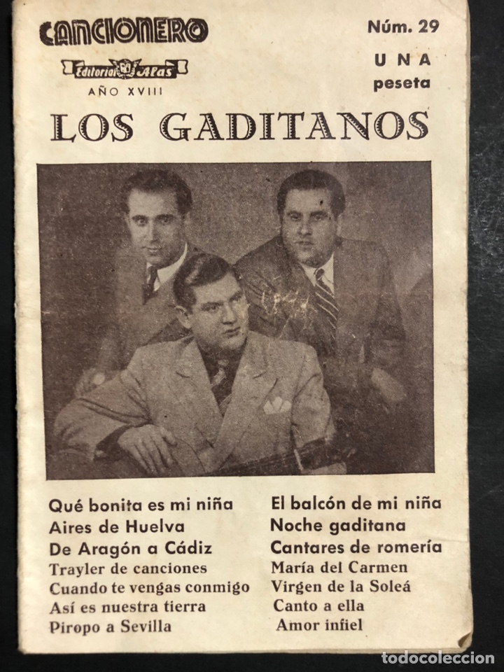 Cat&aacute;logos de M&uacute;sica: Cancionero 29 los gaditanos.juan pantoja cortes.editorial alas