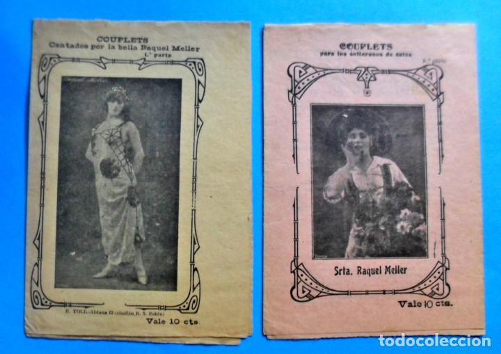 Cat&aacute;logos de M&uacute;sica: RAQUEL MELLER - 2 cancioneros con cupl&eacute;s a&ntilde;os 1900 y programa El Dorado con Il Cardinali 1909