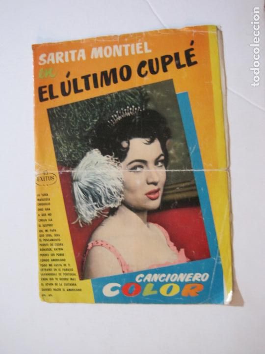 Cat&aacute;logos de M&uacute;sica: SARITA MONTIEL-EL ULTIMO CUPLE-CANCIONERO COLOR-VER FOTOS-(K-446)