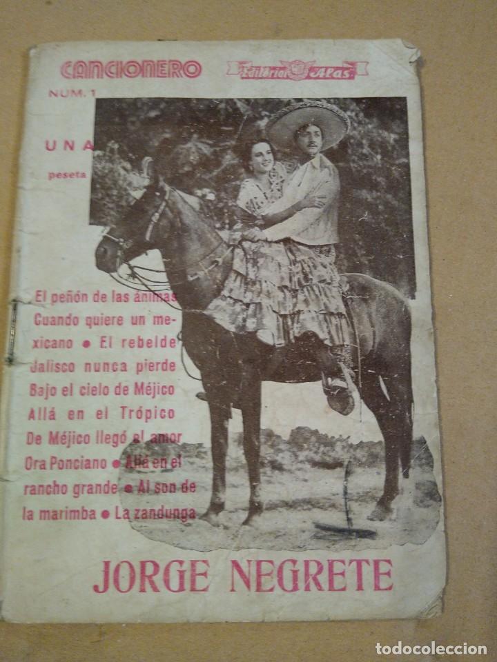 Cat&aacute;logos de M&uacute;sica: JORGE NEGRETE CANCIONERO EDITORIAL ALAS
