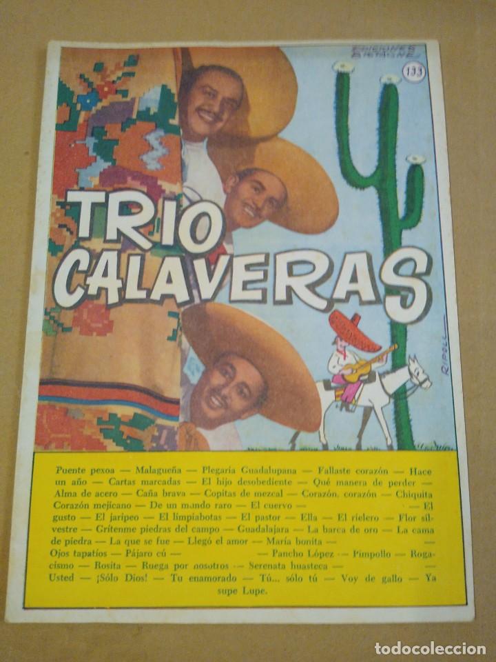 Cat&aacute;logos de M&uacute;sica: Trio Calaveras. Cancionero. 133 Ediciones Bistagne..