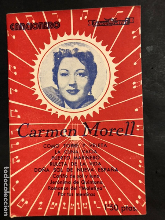 Cat&aacute;logos de M&uacute;sica: Cancionero de Carmen Morell.editorial Alas