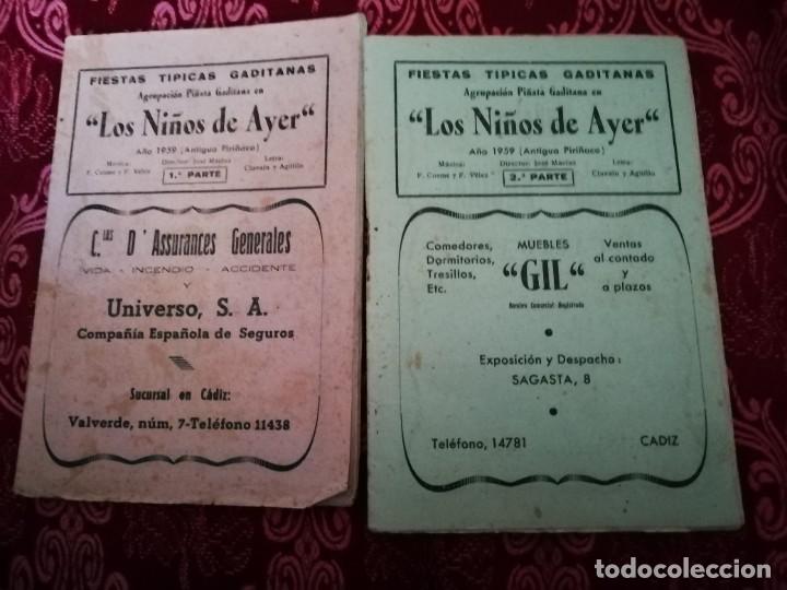 Cat&aacute;logos de M&uacute;sica: Carnaval de C&aacute;diz libretos primera y segunda parte los ni&ntilde;os de ayer 1959