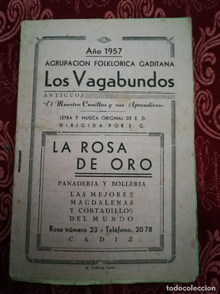 Cat&aacute;logos de M&uacute;sica: Carnaval de C&aacute;diz libreto Los vagabundos 1957