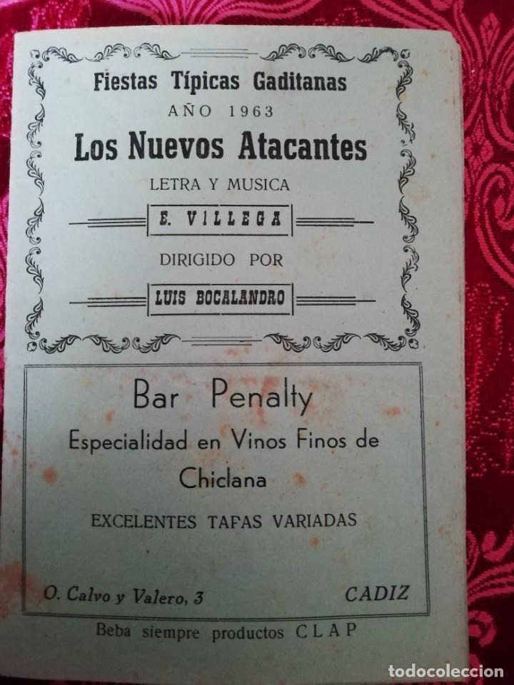 Cat&aacute;logos de M&uacute;sica: Carnaval de C&aacute;diz libreto Los nuevos atacantes 1963 Enrique villegas