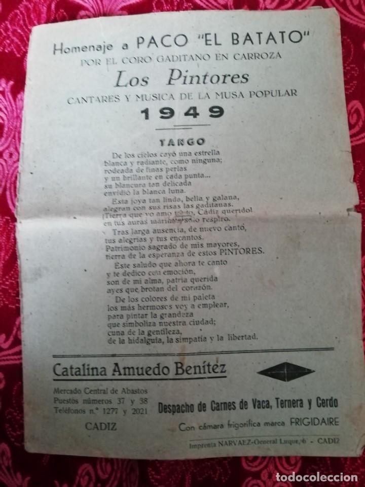 Catalogues de Musique: Carnaval de C&aacute;diz libreto coro los pintores homenaje al batato 1949
