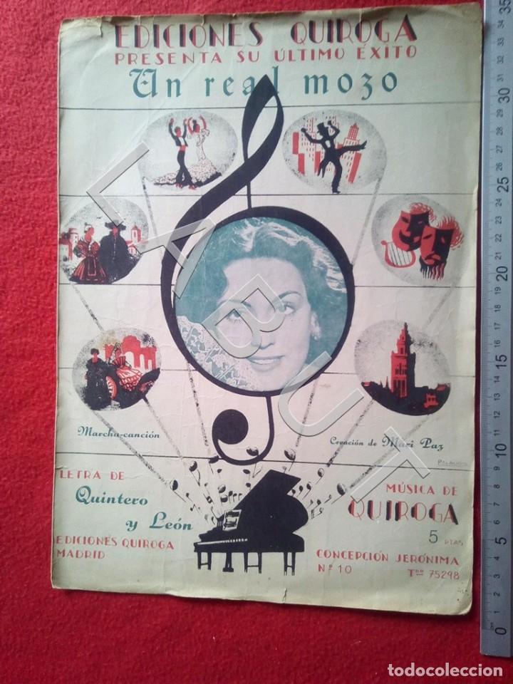 Catalogues de Musique: MARI PAZ UN REAL MOZO PARTITURA CANCIONERO QUIROGA CM4