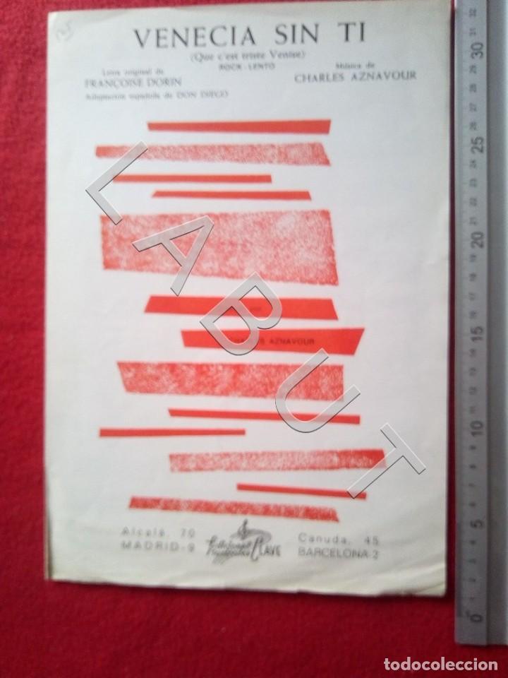 Catalogues de Musique: VENECIA SIN TI CHARLES AZNAVOUR PARTITURA ANTIGUA CANCIONERO CM4