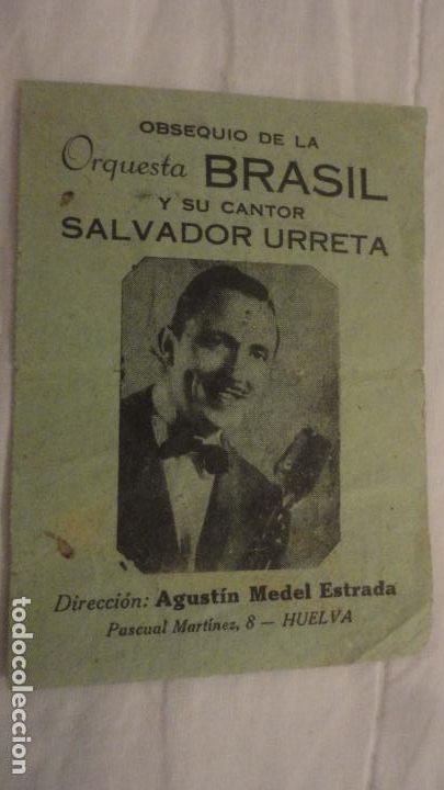 Catalogues de Musique: OBSEQUIO.ORQUESTA BRASIL.SALVADOR URRETA.AGUSTIN MEDEL ESTRADA.FIESTA DEL ROSARIO.HUELVA 1960