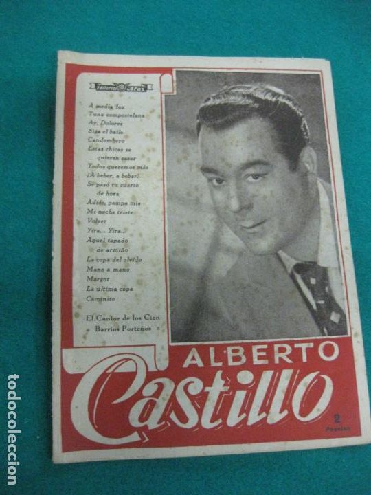 Cat&aacute;logos de m&uacute;sica: CANCIONERO ALBERTO CASTILLO. - Foto 1