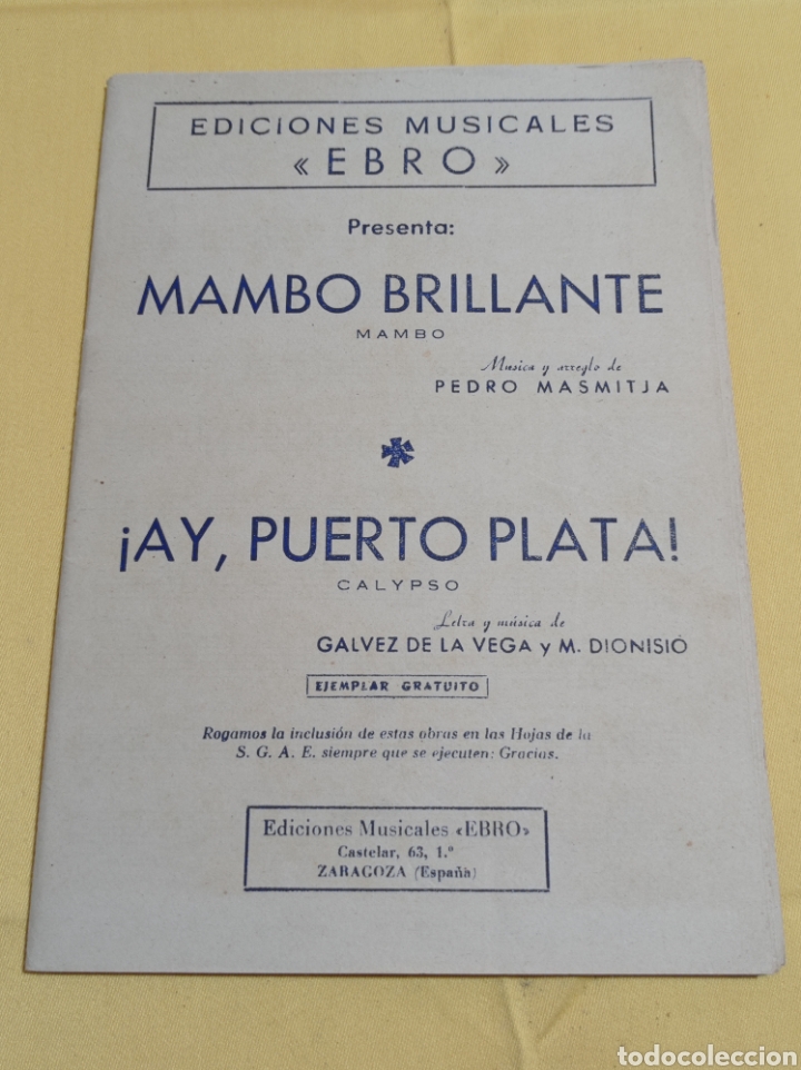 Cat&aacute;logos de m&uacute;sica: 1963 MAMBO BRILLANTE - Foto 1