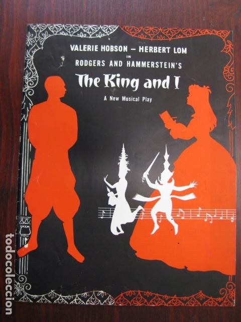 Catalogues de Musique: the king and i - programa original teatro musical london - valerie hobson herbert lom