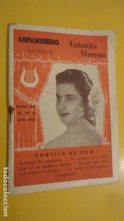 Catalogues de Musique: ANTIGUO CANCIONERO.ANTO&Ntilde;ITA MORENO.EDITORIAL ALAS.N&ordm; 36