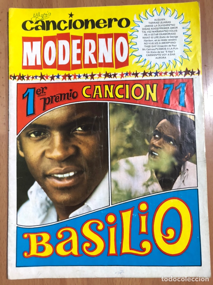 Cat&aacute;logos de M&uacute;sica: Cancionero moderno 1 premio canci&oacute;n 71 Basilio