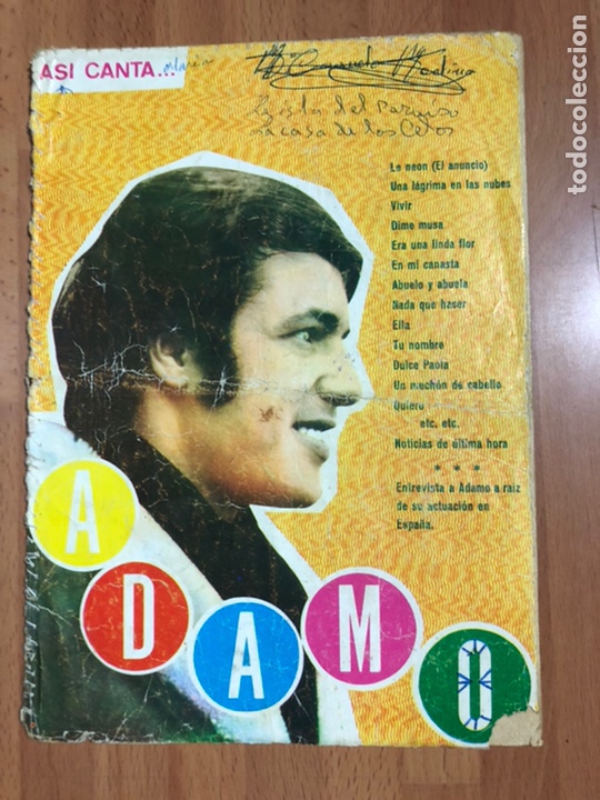 Cat&aacute;logos de M&uacute;sica: Cancionero as&iacute; canta adamo
