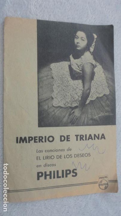 Cat&aacute;logos de M&uacute;sica: ANTIGUO CANCIONERO.IMPERIO DE TRIANA.LIRIO DE LOS DESEOS.DISCOS PHILIPS.1957?