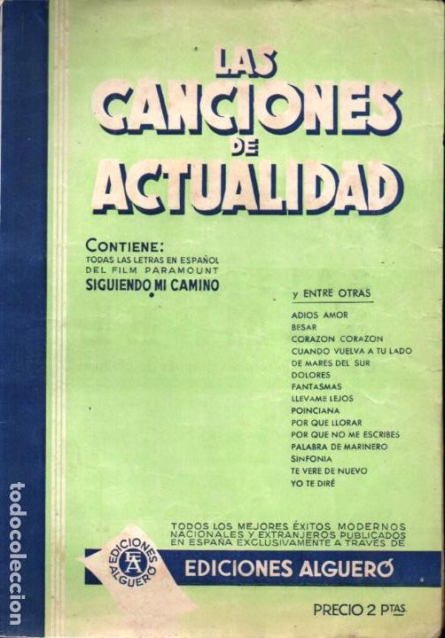 Cat&aacute;logos de M&uacute;sica: LAS CANCIONES DE ACTUALIDAD A&Ntilde;O 1 N&ordm; 2
