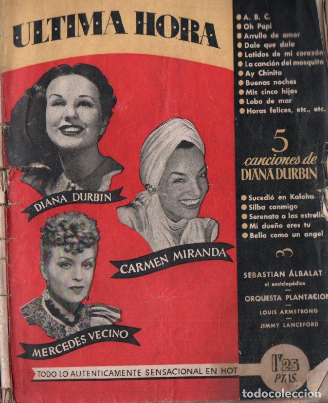 Cat&aacute;logos de M&uacute;sica: JAZZ Y CANCIONES DE &Uacute;LTIMA HORA - DIANA DURBIN, CARMEN MIRANDA, MERCEDES VECINO