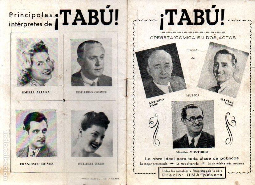 Cat&aacute;logos de m&uacute;sica: TAB&Uacute; - OPERETA - Foto 1
