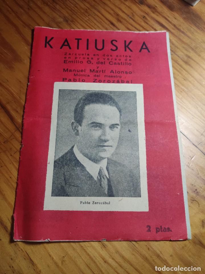 Catalogues de Musique: KATIUSKA. ZARZUELA. PABLO SOLORZABAL