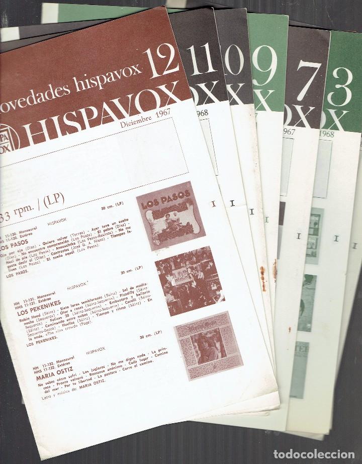 Catalogues de Musique: LOTE 8 CATALOGOS NOVEDADES HISPAVOX A&Ntilde;OS 67-68 LPS Y SINGLES @ impecable estado