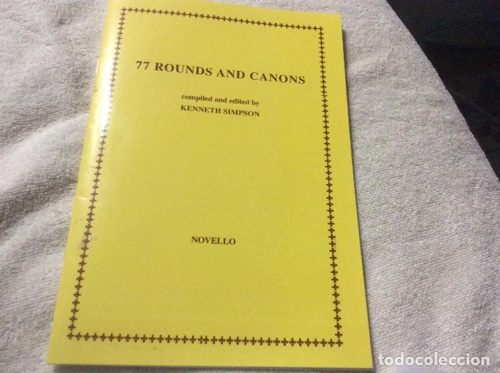 Cat&aacute;logos de M&uacute;sica: 77 rounds and canons compiled and edited by kenneth simpson novello