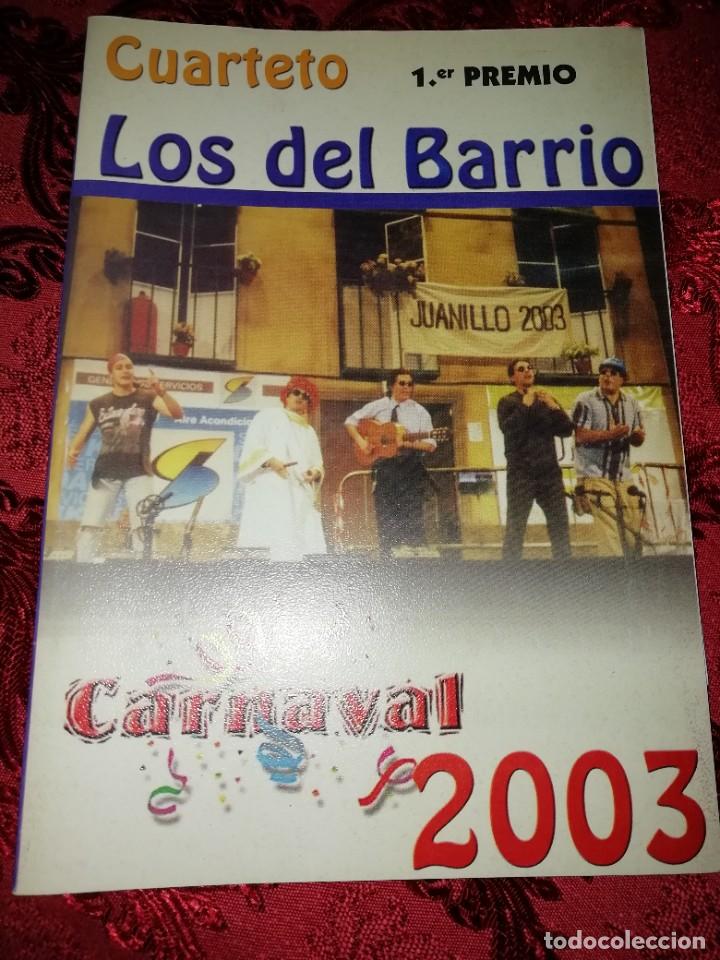 Cat&aacute;logos de m&uacute;sica: Carnaval de C&aacute;diz libreto Cuarteto los del barrio - Foto 1