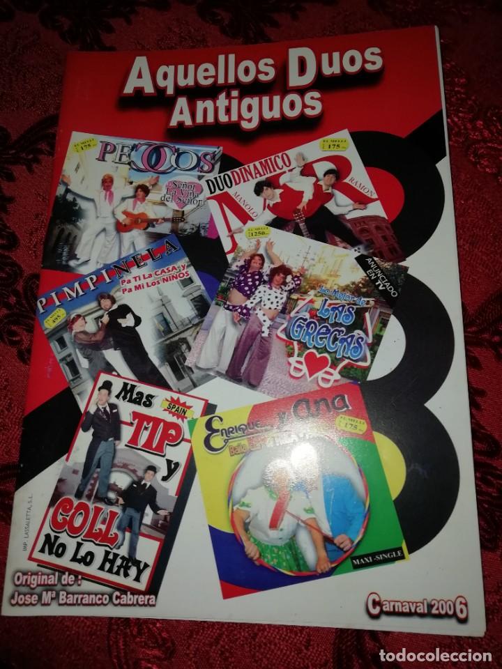 Cat&aacute;logos de M&uacute;sica: Carnaval de C&aacute;diz libreto chirigota aquellos d&uacute;os antiguos 2006