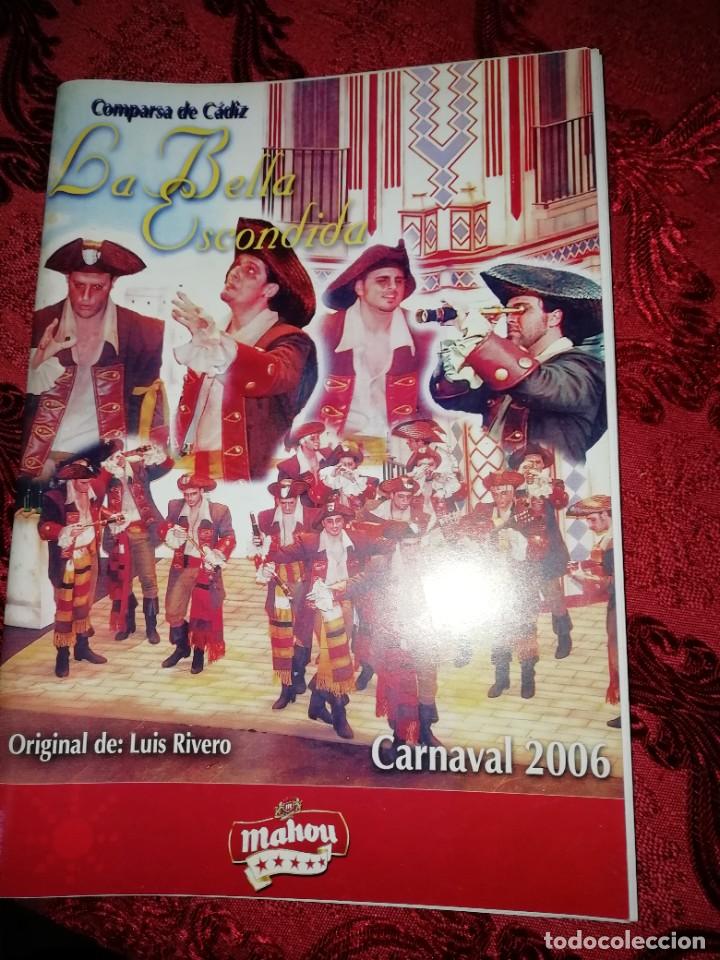 Cat&aacute;logos de M&uacute;sica: Carnaval de C&aacute;diz libreto comparsa la bella escondida 2006