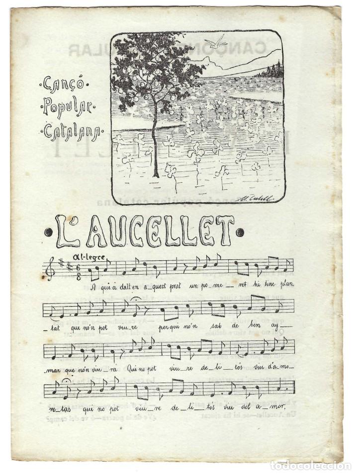 Catalogues de Musique: CAN&Ccedil;&Oacute; POPULAR CATALANA N&ordm; VII, L'AUCELLET. LA CATALANA. ILUSTRACI&Oacute; DE M. CASTELL- 190?