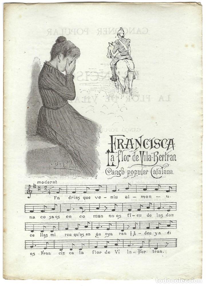 Catalogues de Musique: CAN&Ccedil;&Oacute; POPULAR CATALANA N&ordm; XIII, FRANCISCA LA FLOR DE VILABERTRAN. L'AVEN&Ccedil;. M. URGELL- 190?