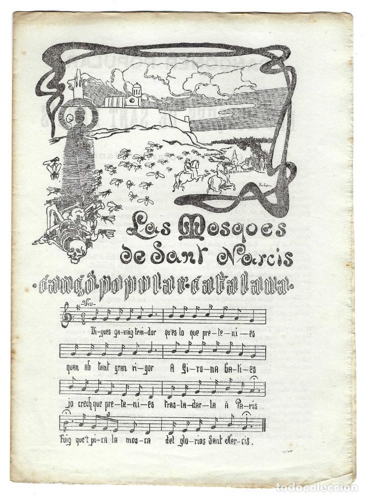 Catalogues de Musique: CAN&Ccedil;&Oacute; POPULAR CATALANA N&ordm; XV, LES MOSQUES DE SANT NARC&Iacute;S. ILUSTRACI&Oacute; DE CARDONA. LA CATALANA- 190?