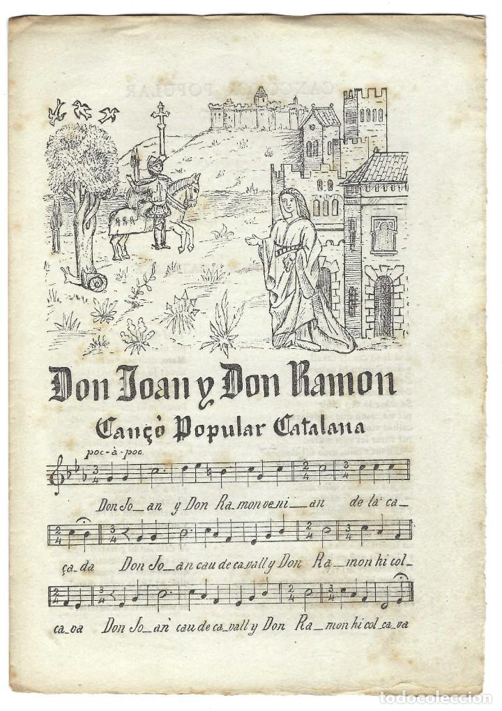 Catalogues de Musique: CAN&Ccedil;&Oacute; POPULAR CATALANA N&ordm; XXIX, DON JOAN Y DON RAMON. L'AVEN&Ccedil;. BARCELONA- 190?