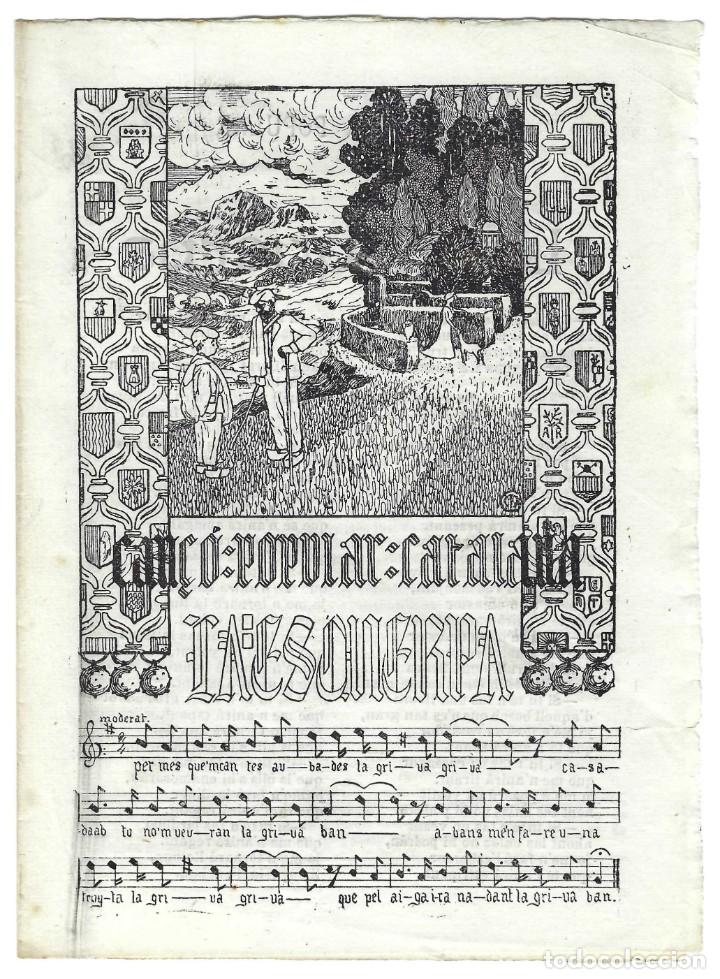 Catalogues de Musique: CAN&Ccedil;&Oacute; POPULAR CATALANA N&ordm; XXXV, LA ESQUERPA. TIP. CATALANA. BARCELONA- 190?
