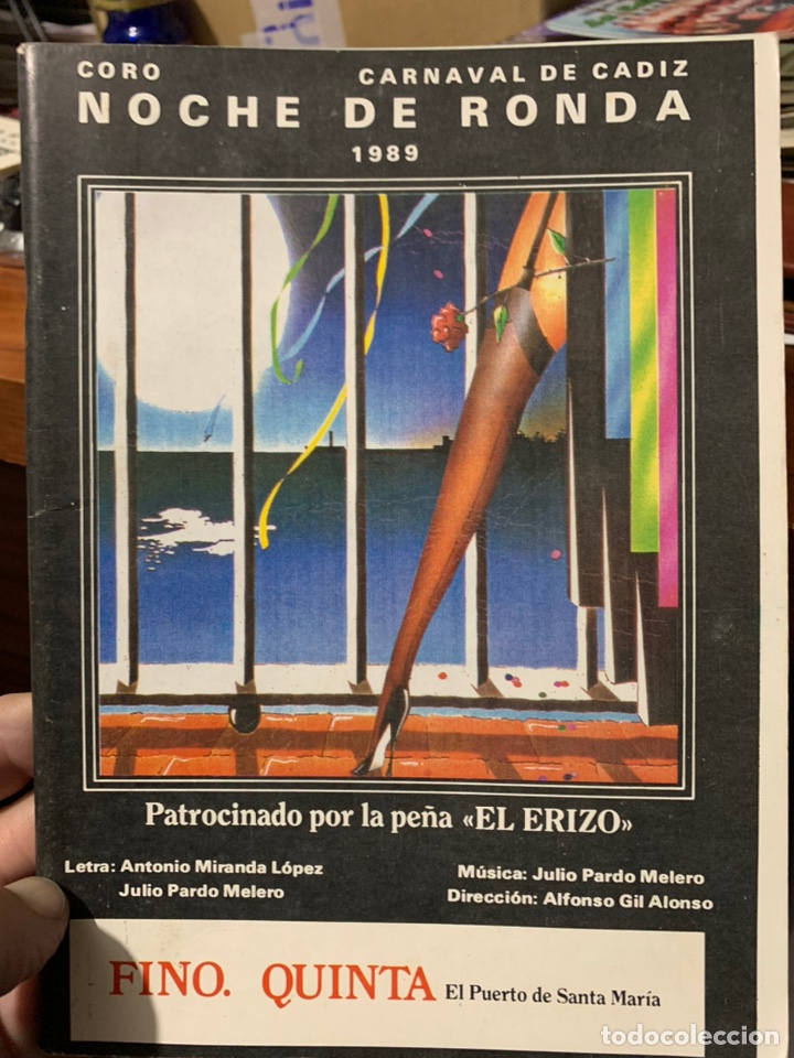 Cat&aacute;logos de M&uacute;sica: Carnaval C&aacute;diz 1989 libreto del coro Noche de ronda de Julio Pardo