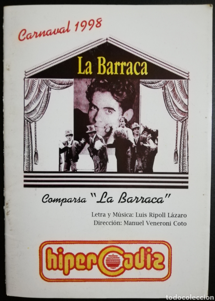 Cat&aacute;logos de m&uacute;sica: La Barraca - Libreto Comparsa Carnaval C&aacute;diz 1998 - Foto 1
