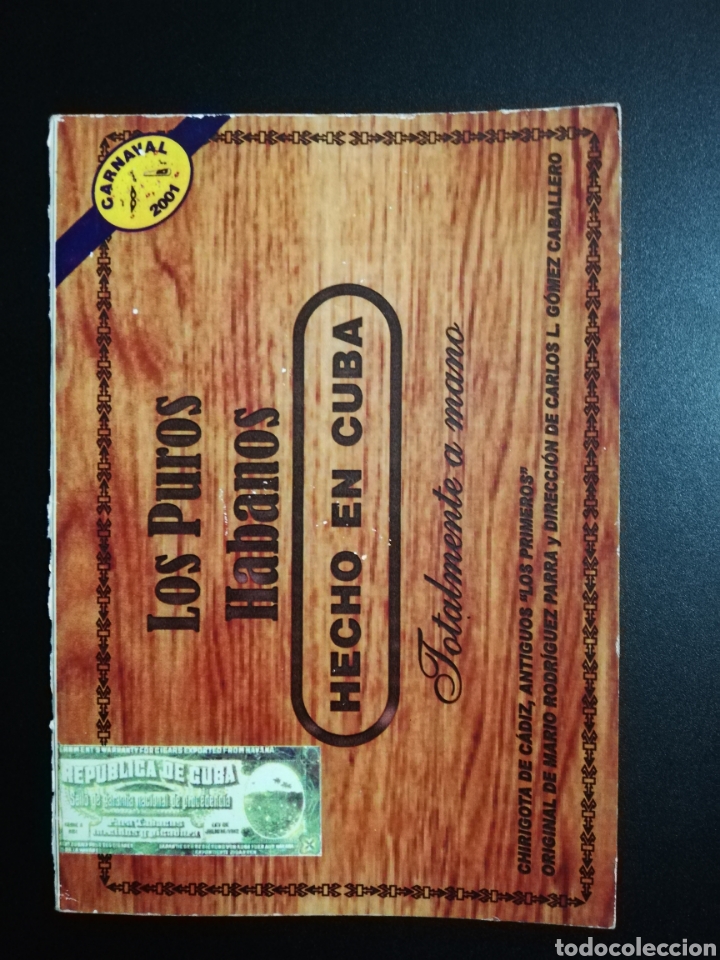 Catalogues de Musique: Los Puros Habanos - Libreto Chirigota Carnaval C&aacute;diz