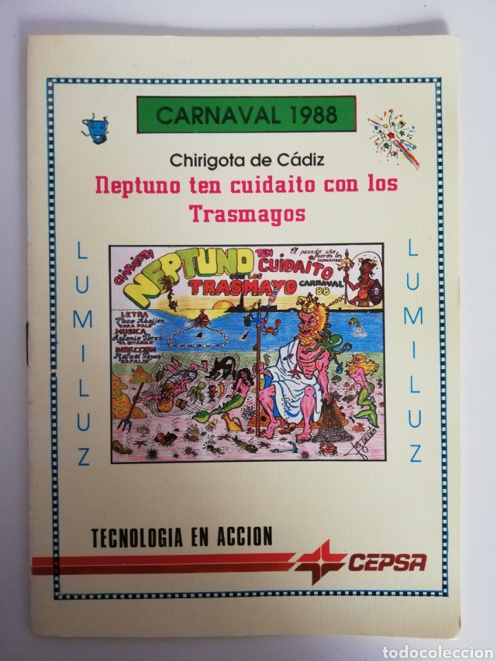 Cat&aacute;logos de M&uacute;sica: NEPTUNO TEN CUIDAITO CON LOS TRASMAYOS - Libreto Chirigota Carnaval C&aacute;diz 1988