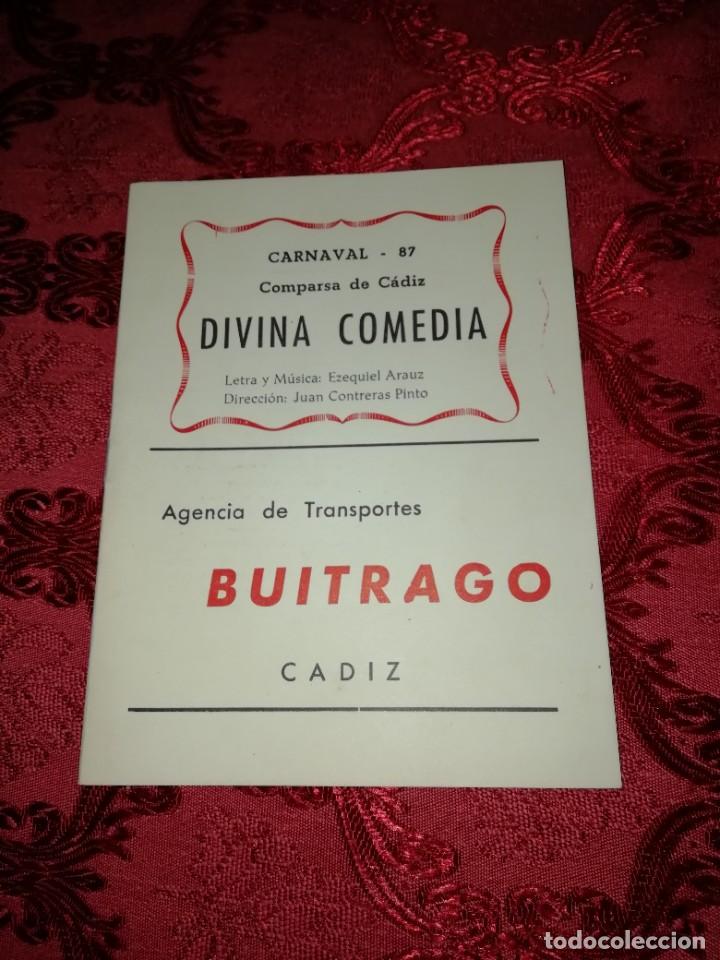 Catalogues de Musique: Carnaval de C&aacute;diz libreto comparsa divina comparsa 1987