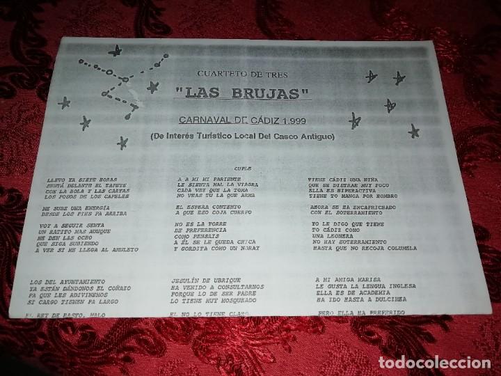 Catalogues de Musique: Carnaval de C&aacute;diz libreto hojilla las brujas 1999