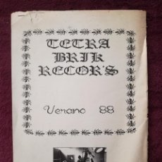 Catálogos de Música: TETRA BRIK RECOR'S BIEL OLIVER - CATALOGO VERANO 88