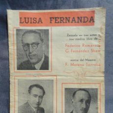 Catálogos de Música: LIBRITO TEXTO ZARZUELA LUISA FERNANDA.