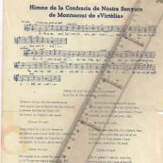 Catálogos de Música: 1953 ANT. HIMNE DE LA CONFRARIA DE NOSTRA SENYORA DE MONTSERRAT DE ”VIRTÈLIA” JOAN LLONGUERES. Lote 246113240