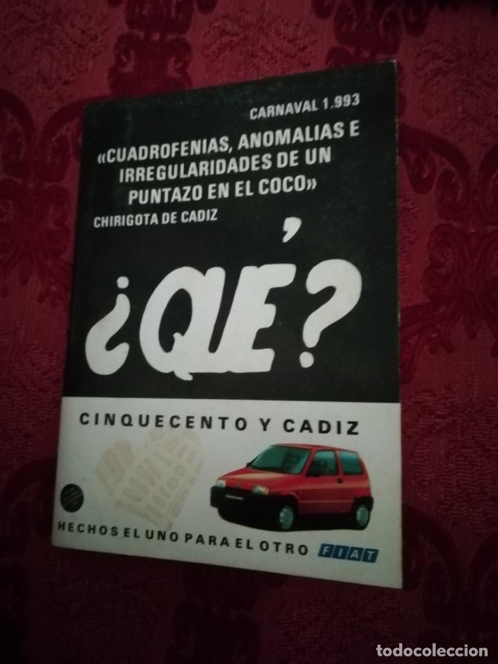 Catalogues de Musique: Carnaval de C&aacute;diz libreto chirigota cuadrofenias, anomal&iacute;as e irregularidades de un puntazo en el