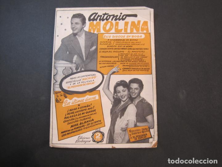 Catalogues de Musique: ANTONIO MOLINA-CANCIONERO PELICULAS HECHIZO Y PESCADOR DE COPLAS-VER FOTOS-(K-2104)